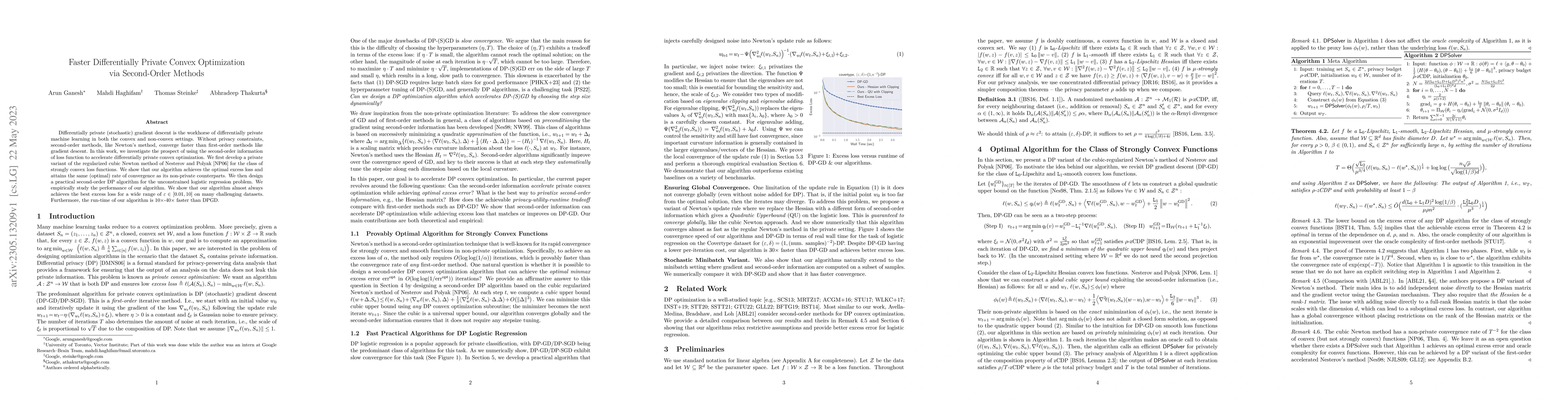 Thumbnail for Faster Differentially Private Convex Optimization via Second-Order
  Methods