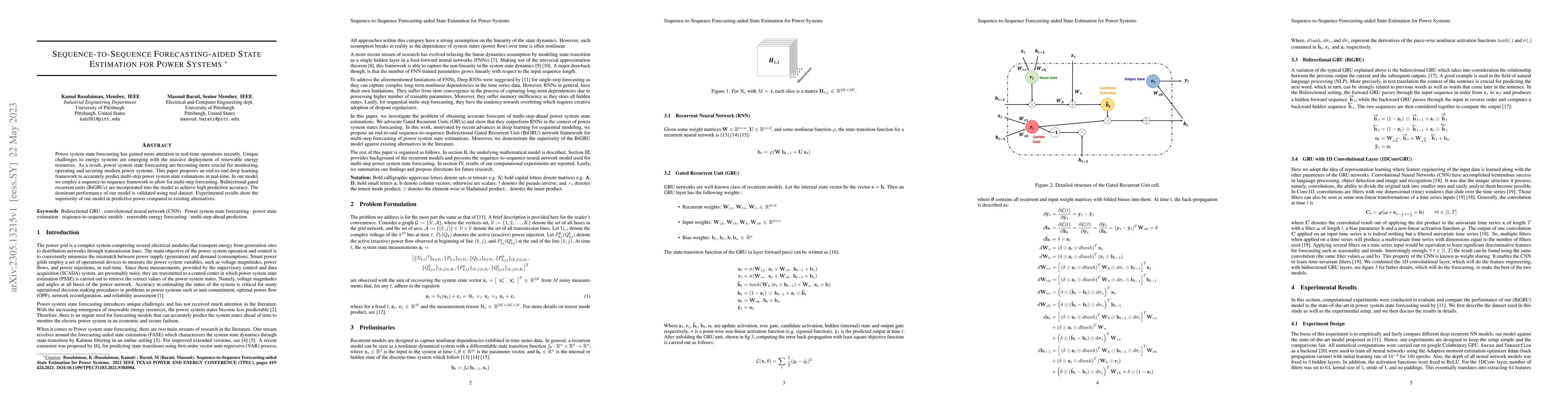 Thumbnail for Sequence-to-Sequence Forecasting-aided State Estimation for Power
  Systems