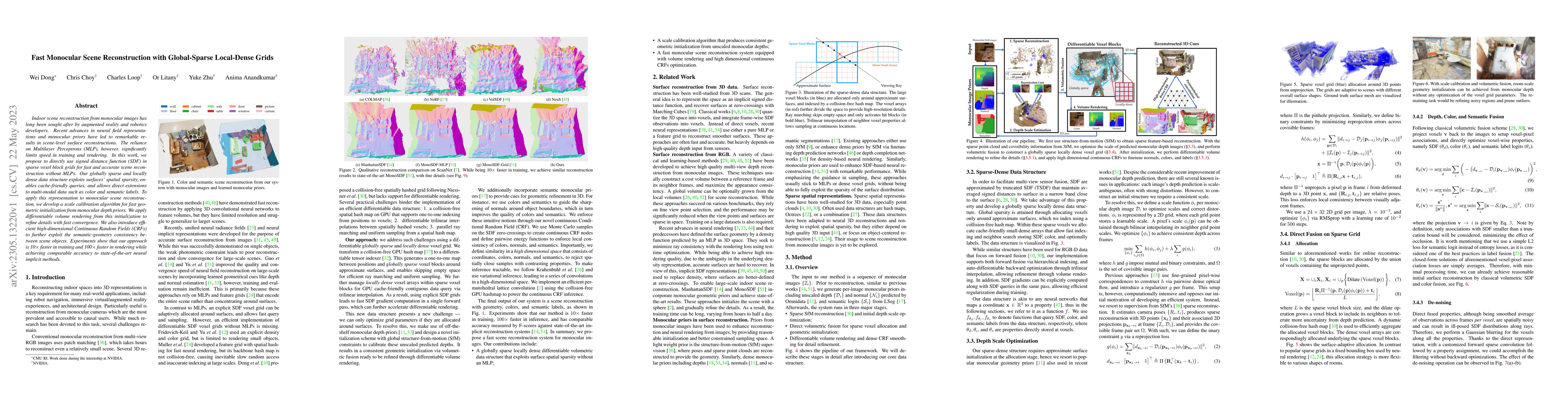 Thumbnail for Fast Monocular Scene Reconstruction with Global-Sparse Local-Dense Grids