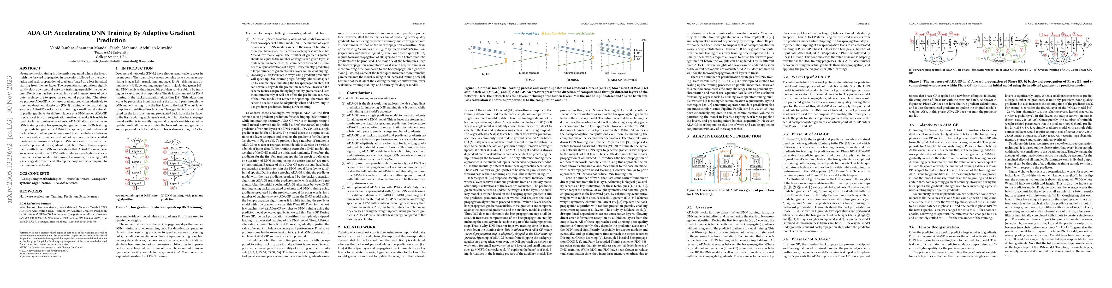 Thumbnail for ADA-GP: Accelerating DNN Training By Adaptive Gradient Prediction