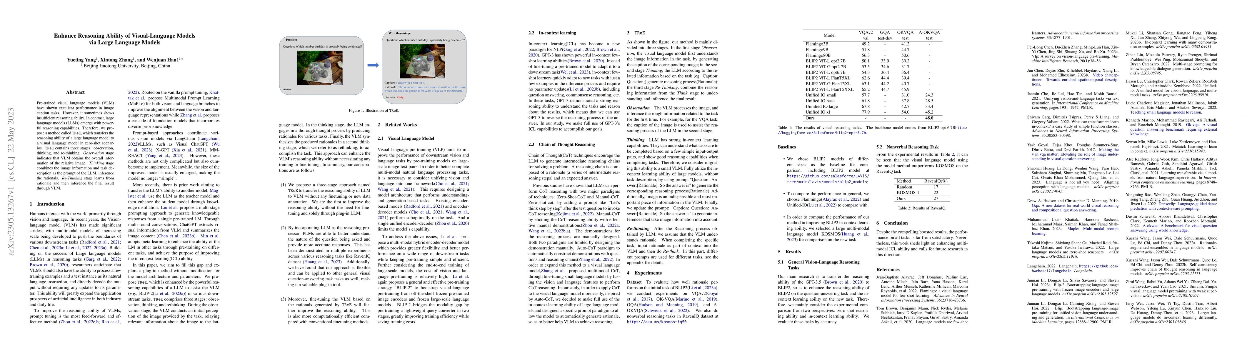 Thumbnail for Enhance Reasoning Ability of Visual-Language Models via Large Language
  Models