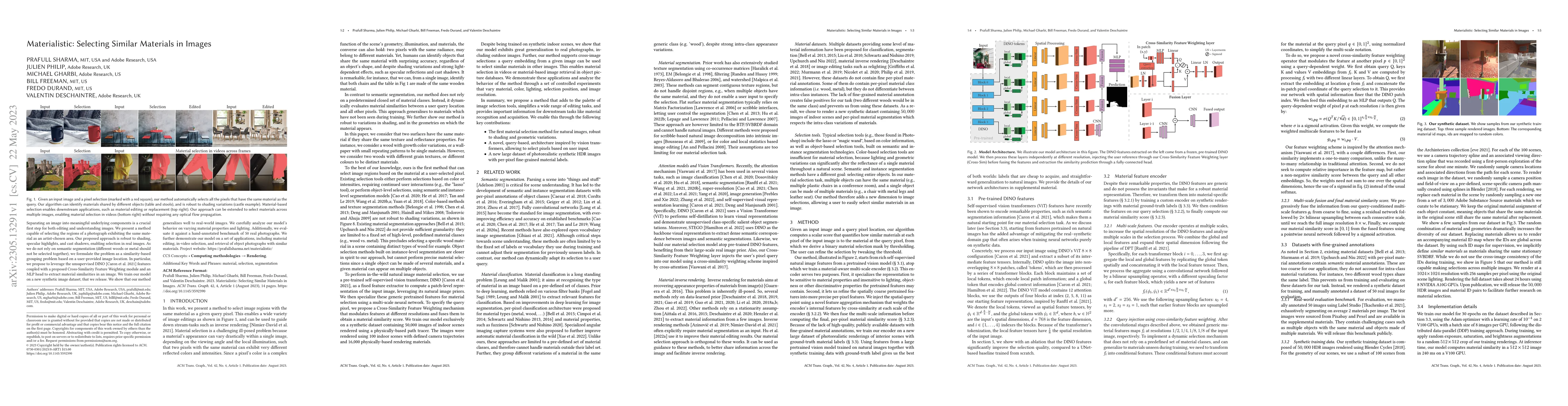 Thumbnail for Materialistic: Selecting Similar Materials in Images