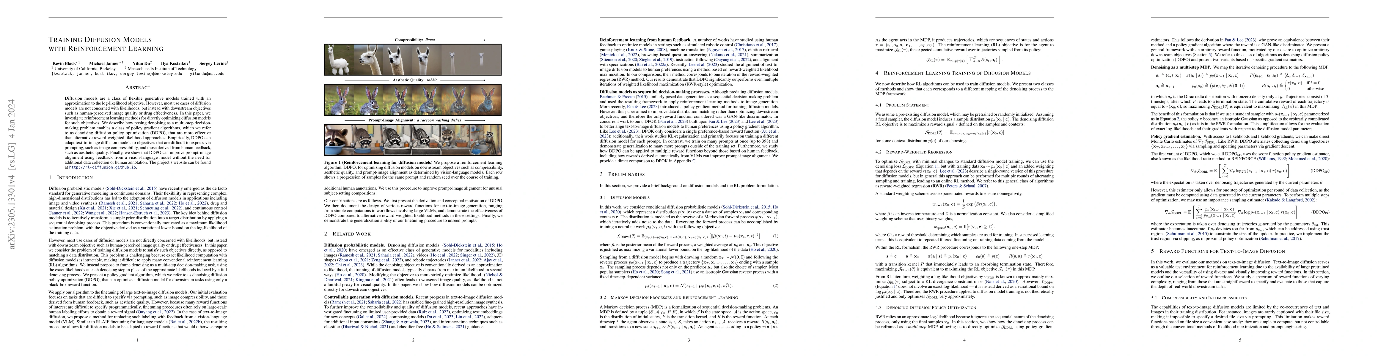 Thumbnail for Training Diffusion Models with Reinforcement Learning