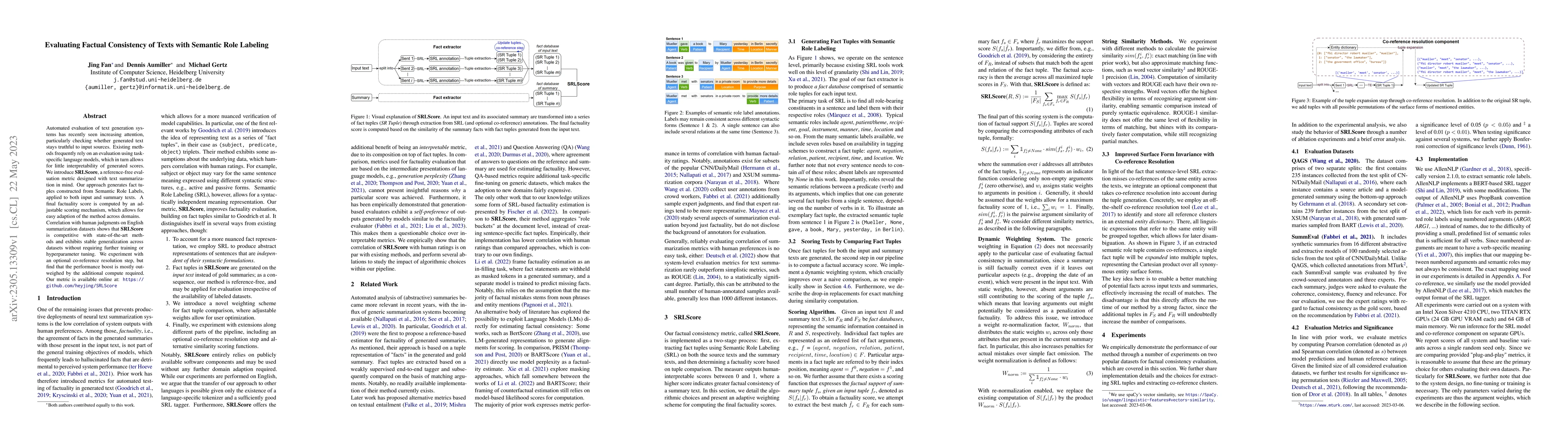 Thumbnail for Evaluating Factual Consistency of Texts with Semantic Role Labeling