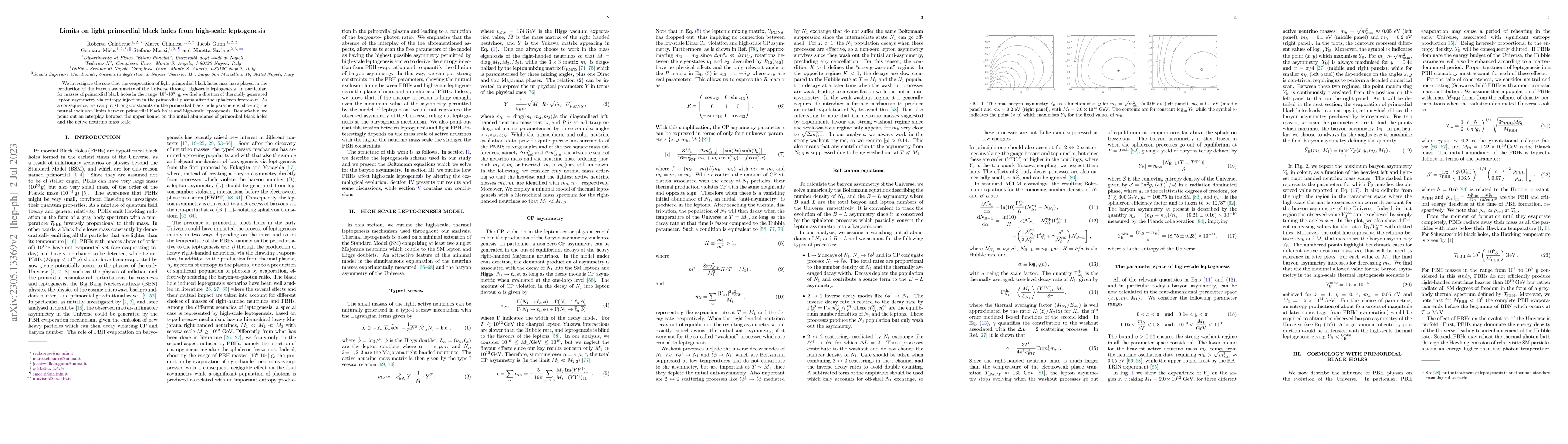 Thumbnail for Limits on light primordial black holes from high-scale leptogenesis