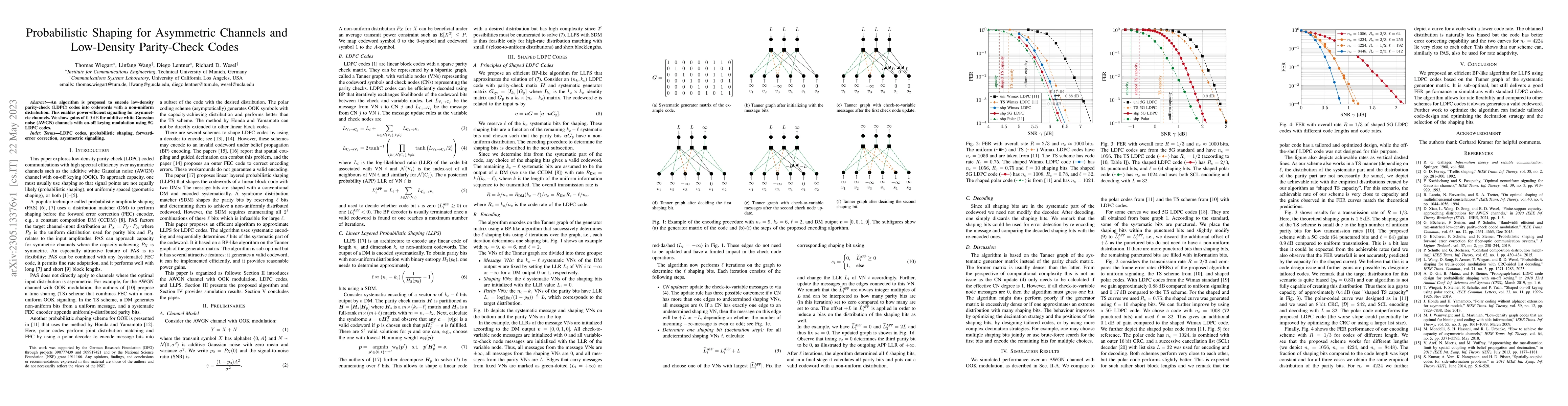 Thumbnail for Probabilistic Shaping for Asymmetric Channels and Low-Density
  Parity-Check Codes