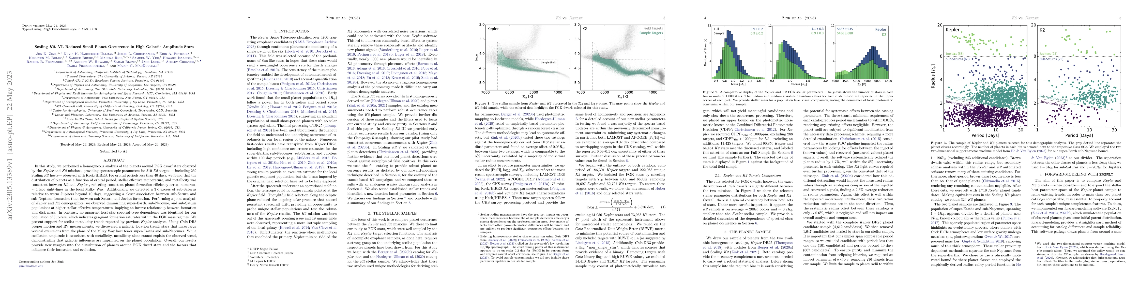 Thumbnail for Scaling K2. VI. Reduced Small Planet Occurrence in High Galactic
  Amplitude Stars