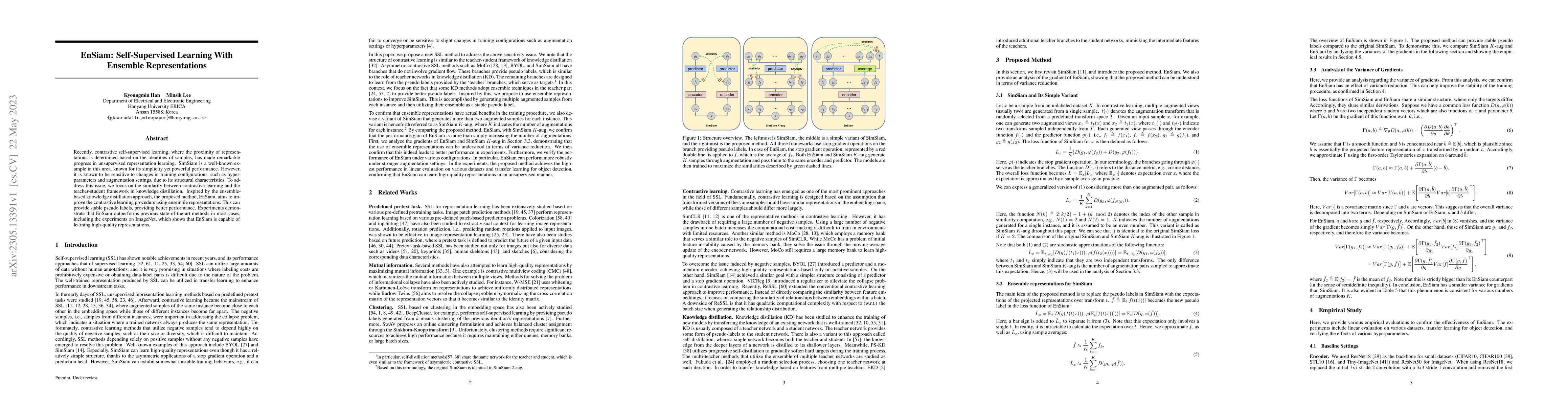 Thumbnail for EnSiam: Self-Supervised Learning With Ensemble Representations