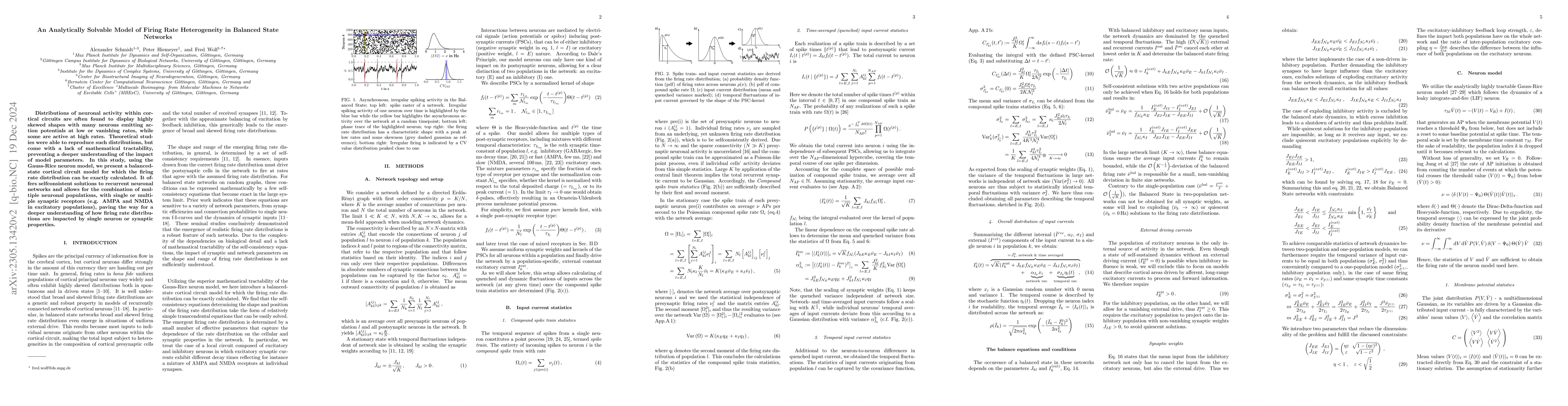 Thumbnail for An Analytically Solvable Model of Firing Rate Heterogeneity in Balanced
  State Networks