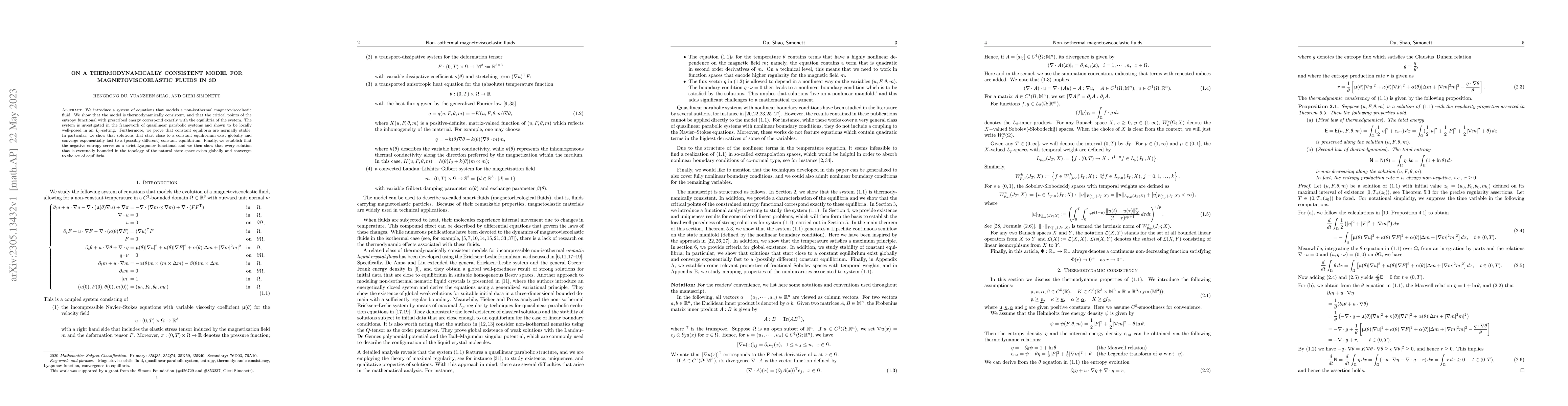Thumbnail for On a thermodynamically consistent model for magnetoviscoelastic fluids
  in 3D