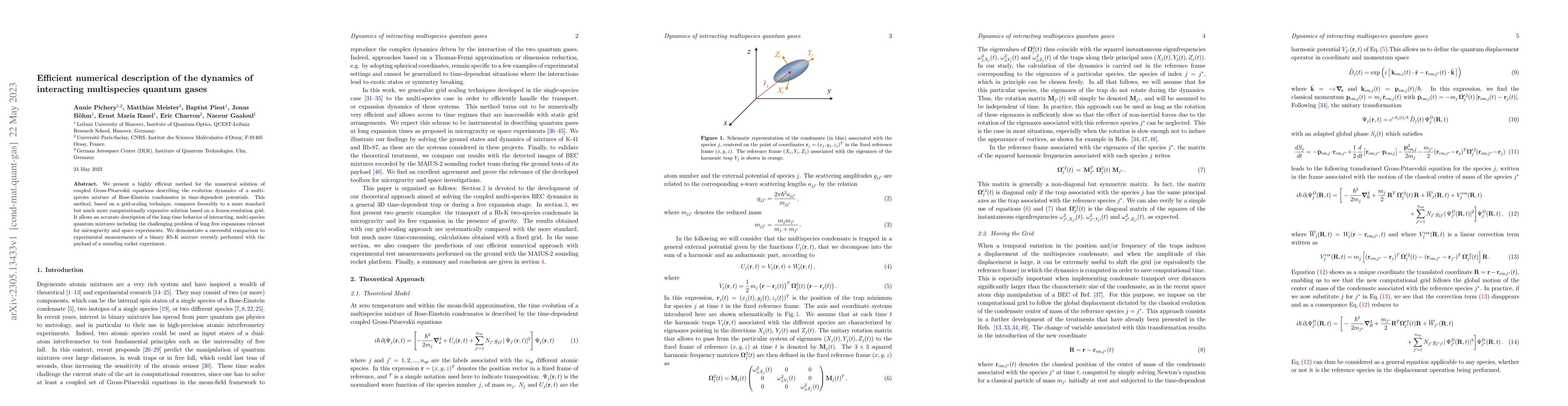 Thumbnail for Efficient numerical description of the dynamics of interacting
  multispecies quantum gases