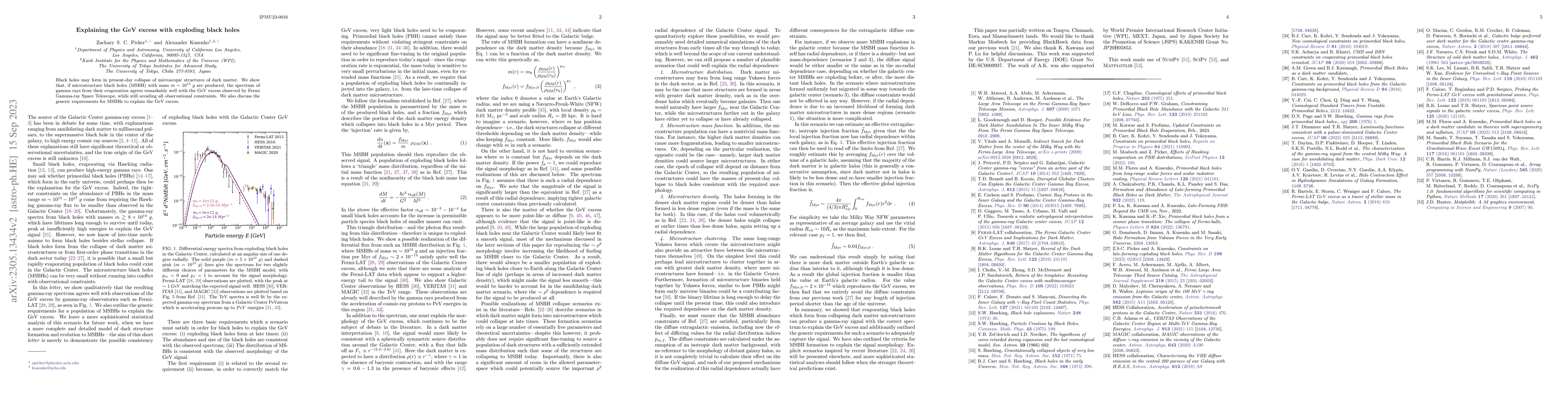 Thumbnail for Explaining the GeV excess with exploding black holes