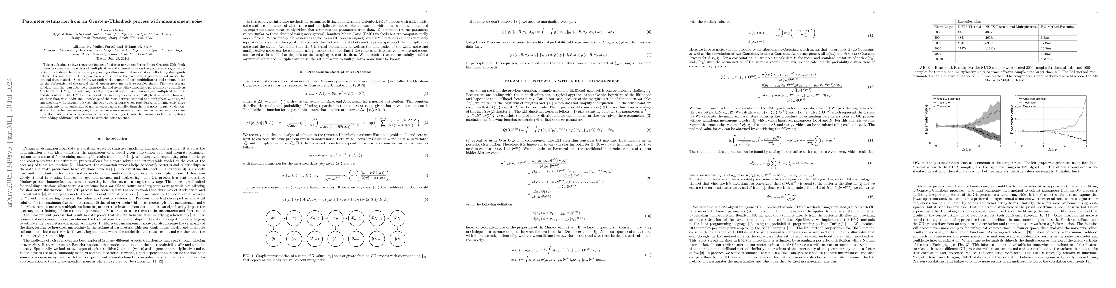 Thumbnail for Parameter estimation from an Ornstein-Uhlenbeck process with measurement
  noise