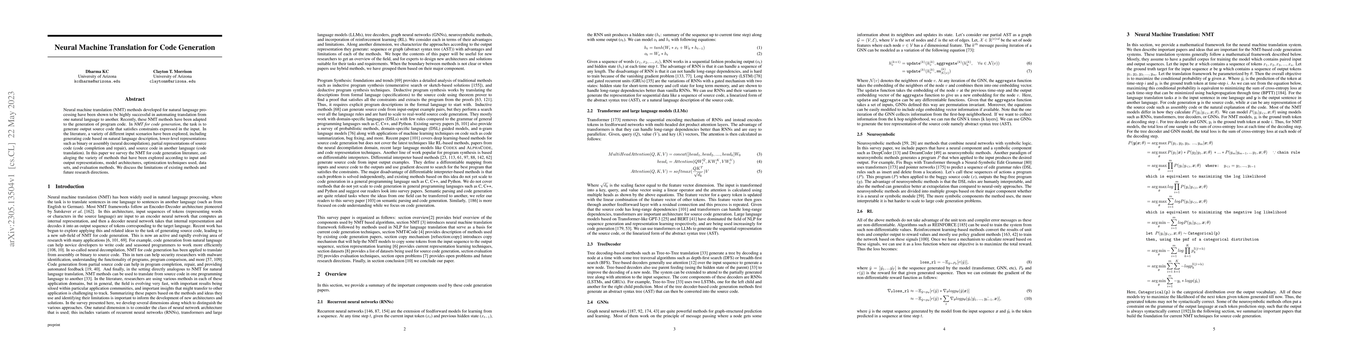 Thumbnail for Neural Machine Translation for Code Generation
