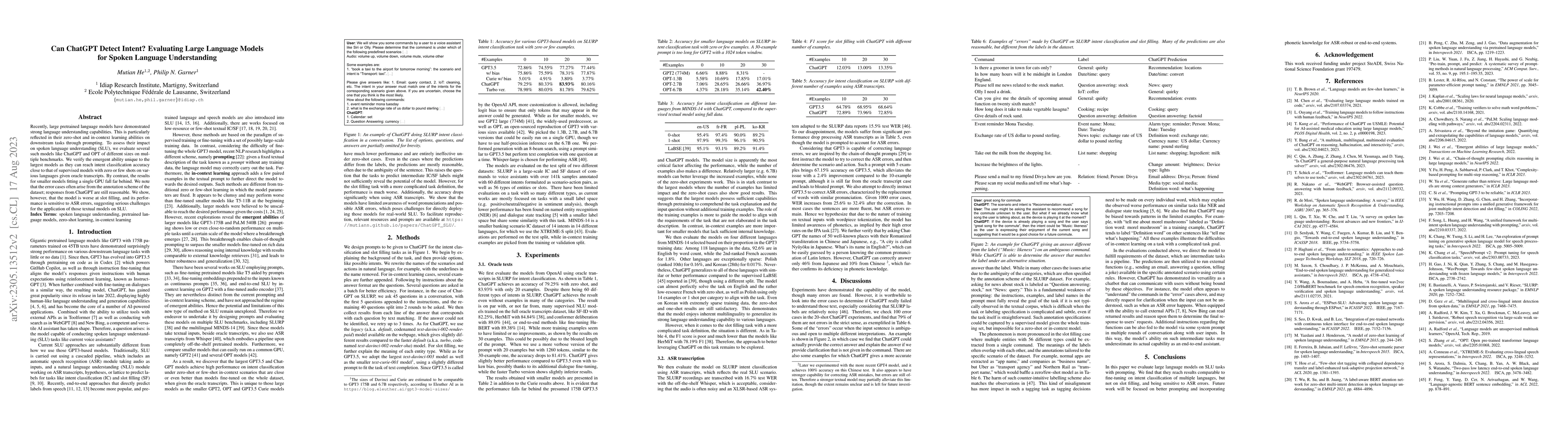 Thumbnail for Can ChatGPT Detect Intent? Evaluating Large Language Models for Spoken
  Language Understanding