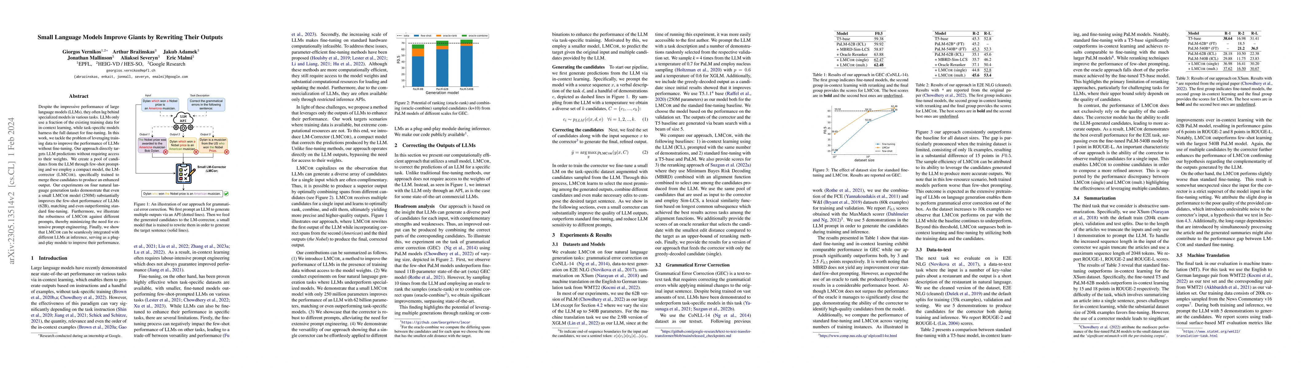 Thumbnail for Small Language Models Improve Giants by Rewriting Their Outputs