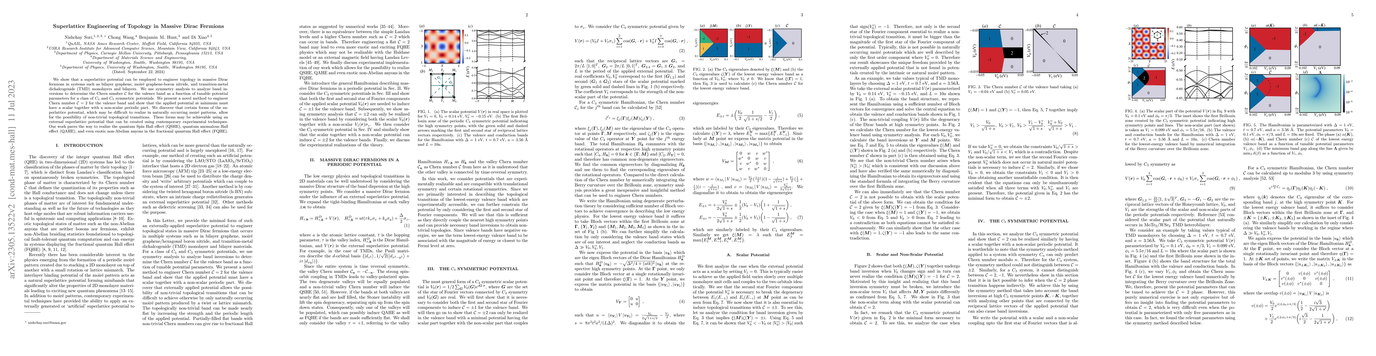 Thumbnail for Superlattice Engineering of Topology in Massive Dirac Fermions