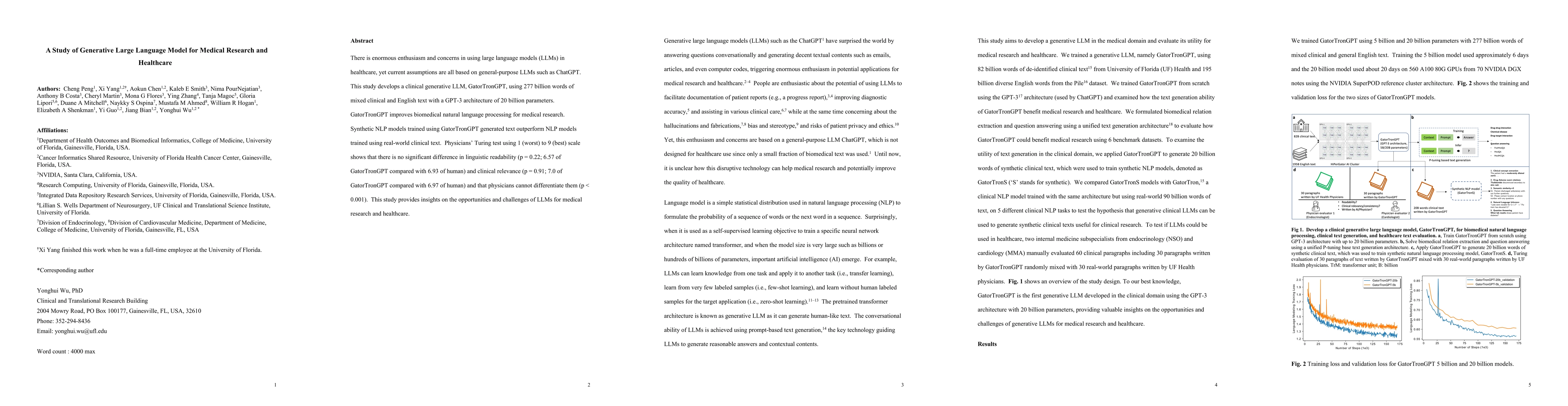 Thumbnail for A Study of Generative Large Language Model for Medical Research and
  Healthcare
