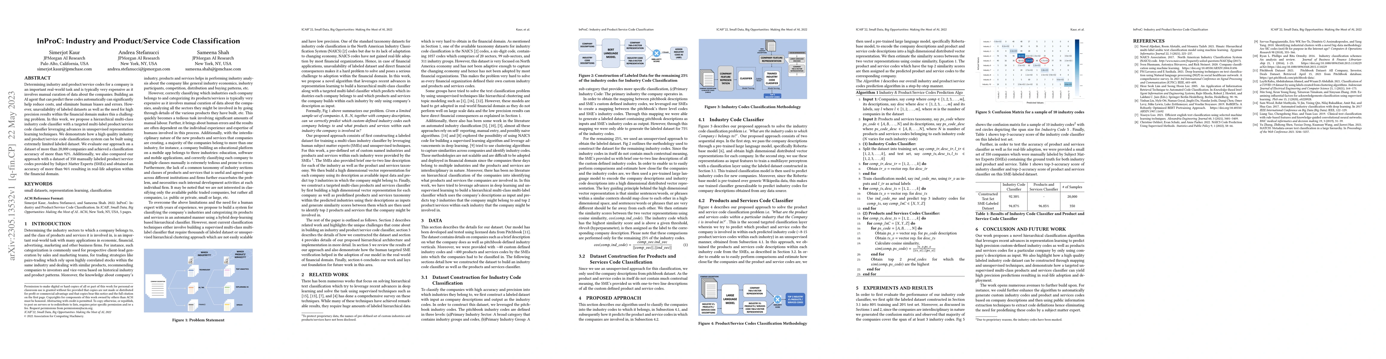 Thumbnail for InProC: Industry and Product/Service Code Classification
