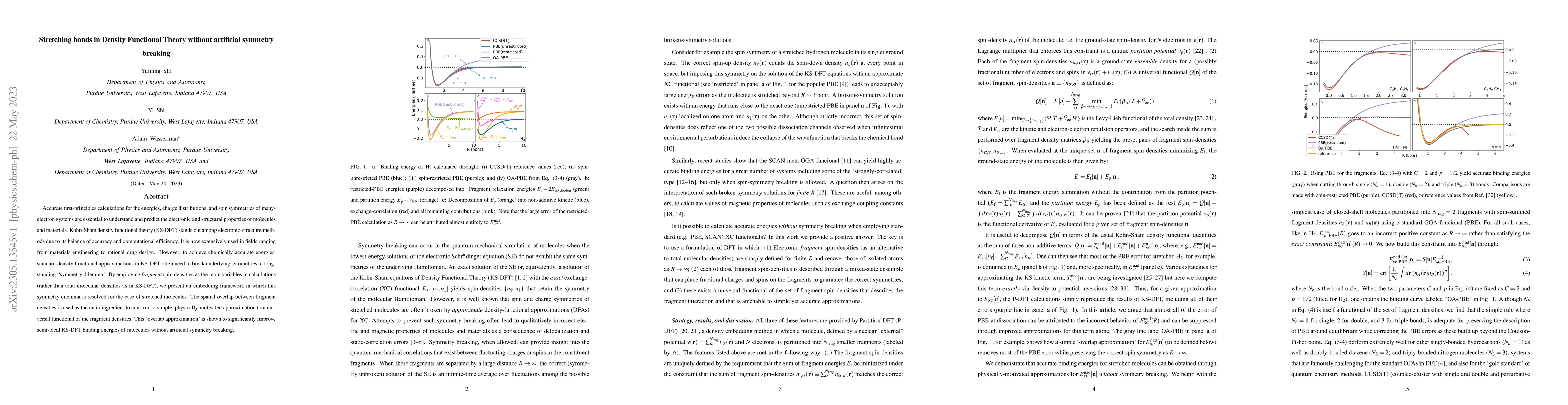 Thumbnail for Stretching bonds in Density Functional Theory without artificial
  symmetry breaking