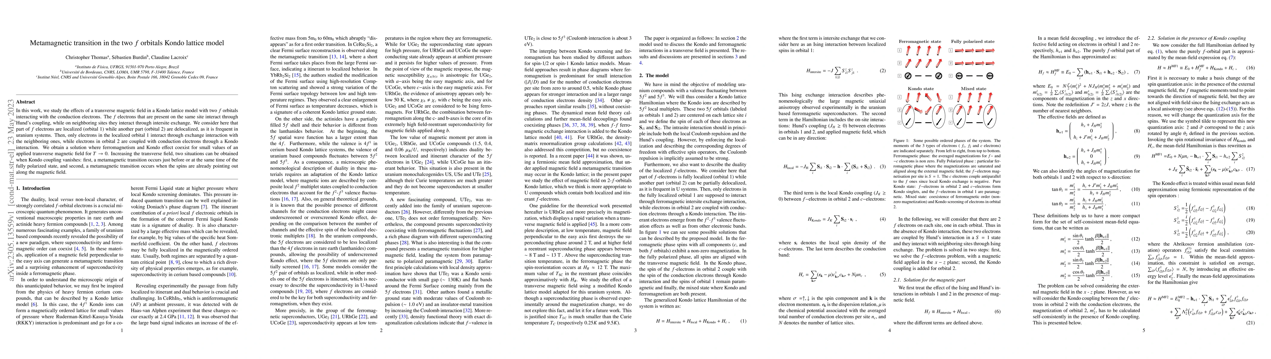 Thumbnail for Metamagnetic transition in the two $f$ orbitals Kondo lattice model
