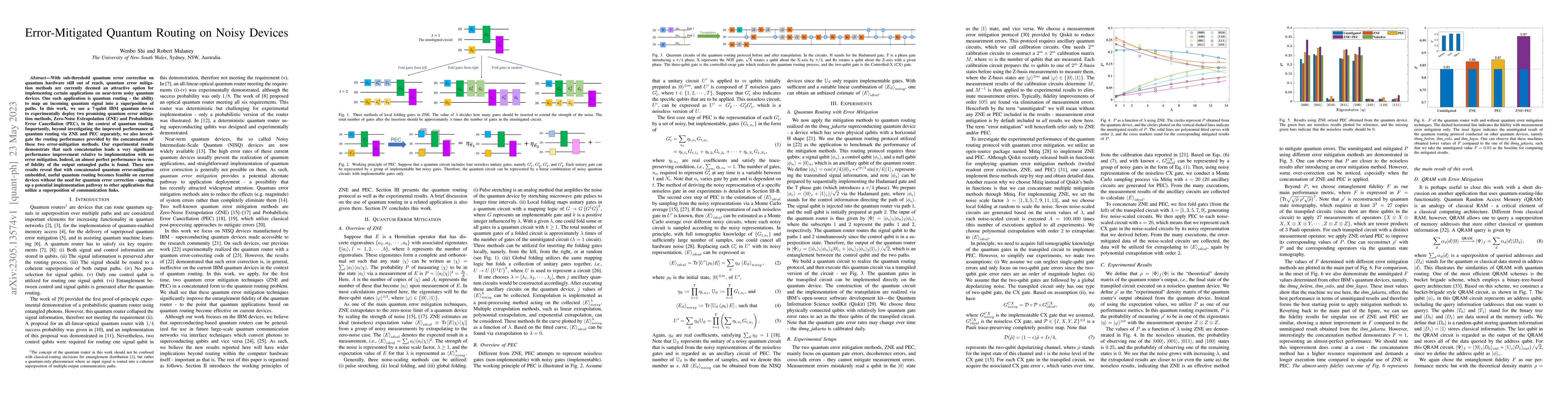 Thumbnail for Error-Mitigated Quantum Routing on Noisy Devices
