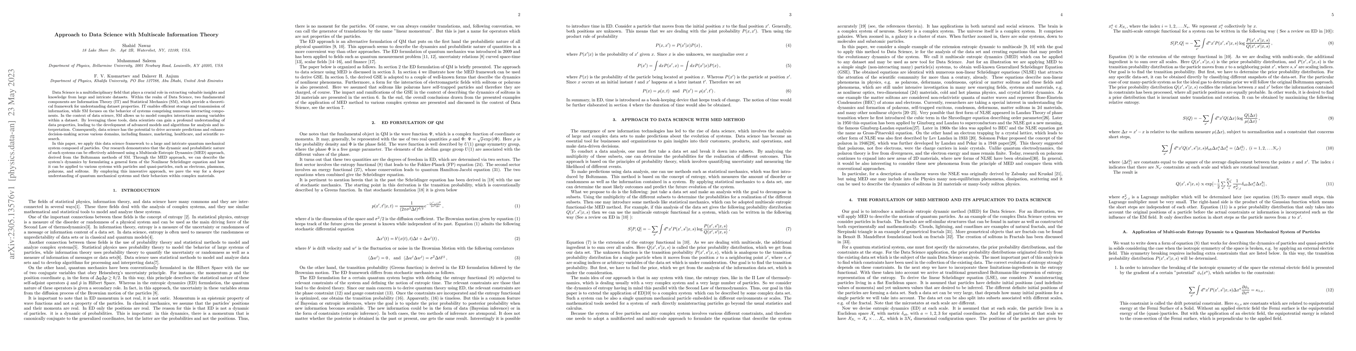 Thumbnail for Approach to Data Science with Multiscale Information Theory