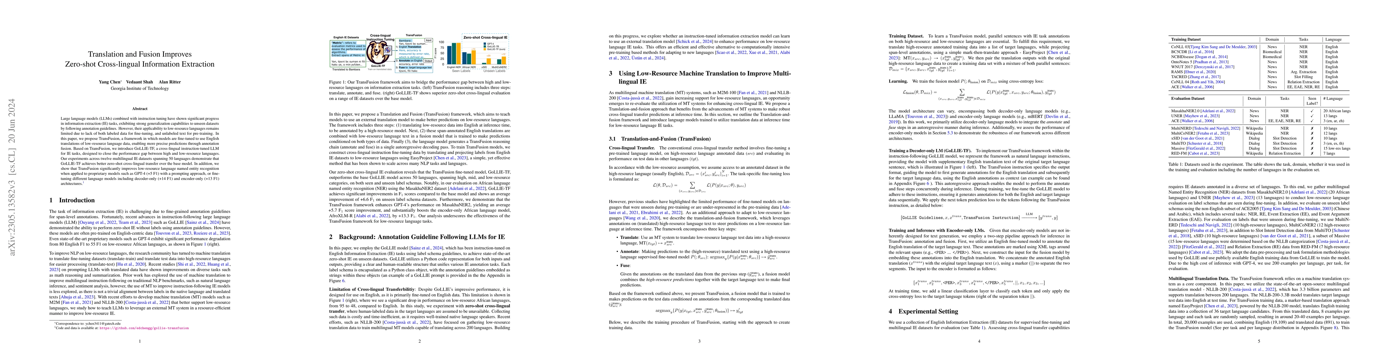 Thumbnail for Translation and Fusion Improves Zero-shot Cross-lingual Information
  Extraction