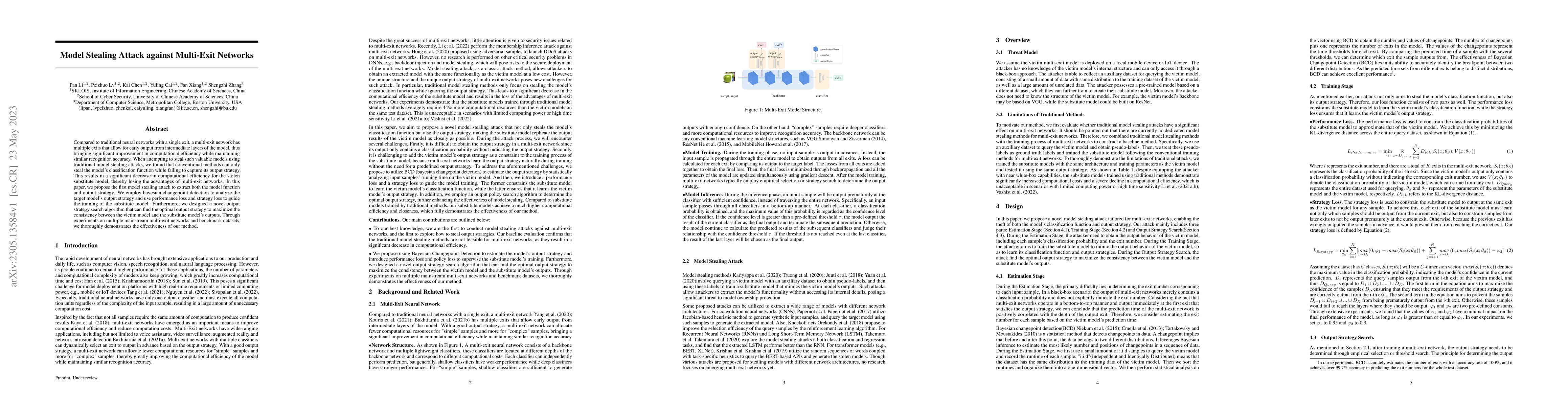Thumbnail for Model Stealing Attack against Multi-Exit Networks