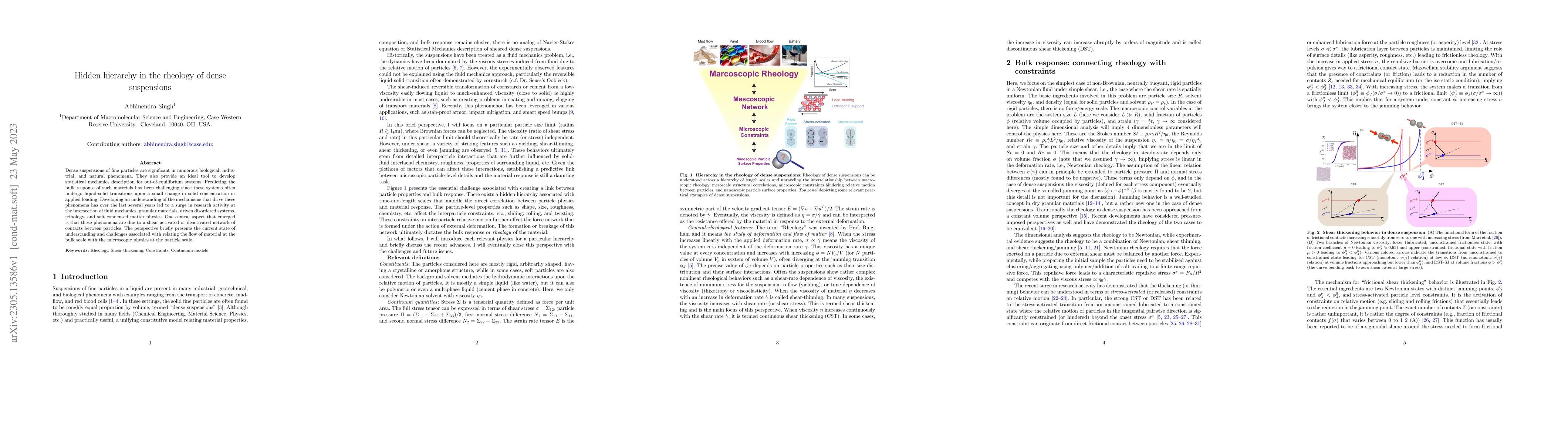 Thumbnail for Hidden hierarchy in the rheology of dense suspensions