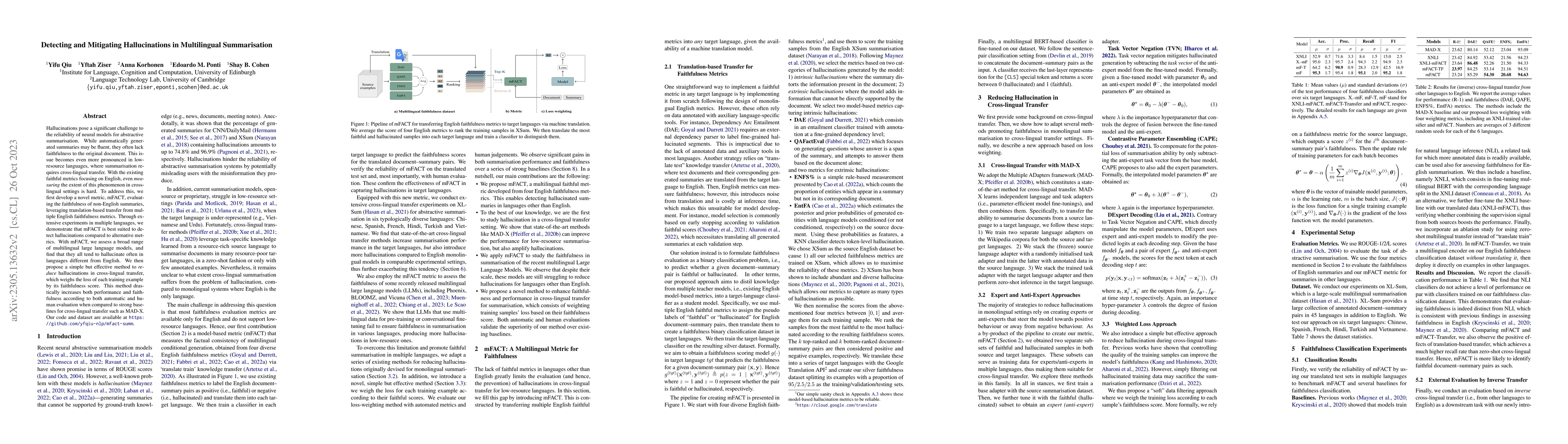 Thumbnail for Detecting and Mitigating Hallucinations in Multilingual Summarisation