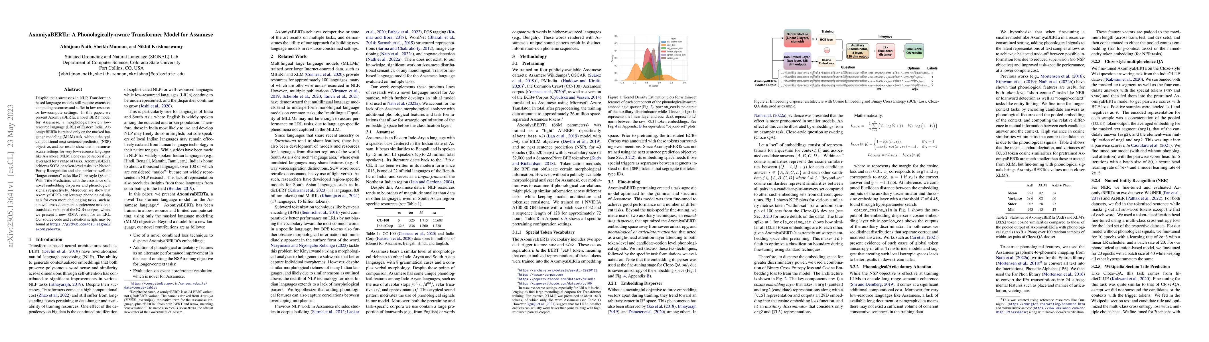 Thumbnail for AxomiyaBERTa: A Phonologically-aware Transformer Model for Assamese