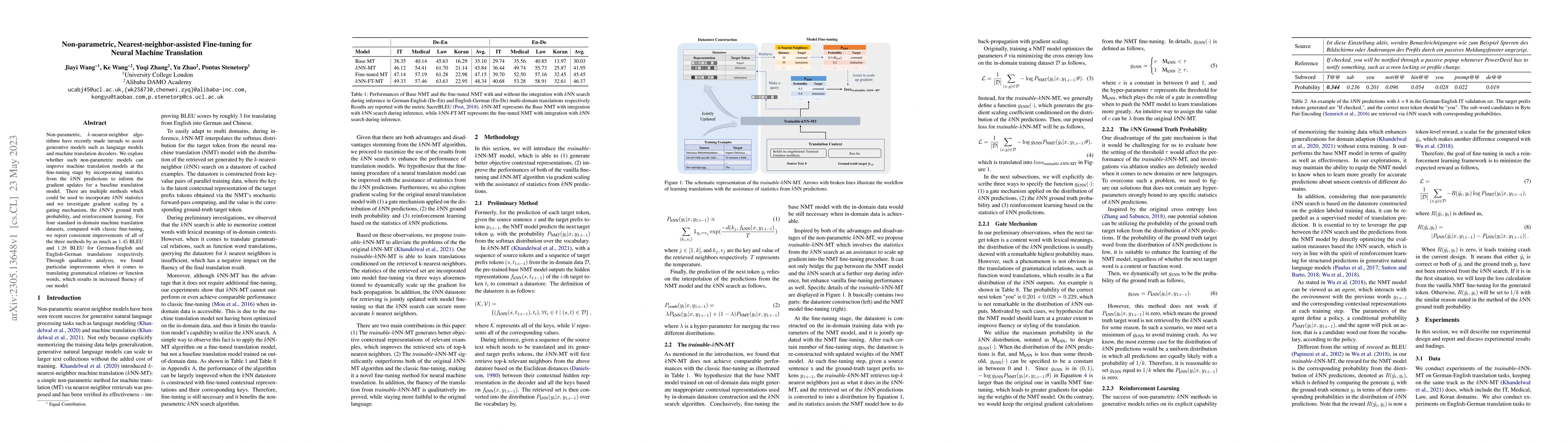 Thumbnail for Non-parametric, Nearest-neighbor-assisted Fine-tuning for Neural Machine
  Translation