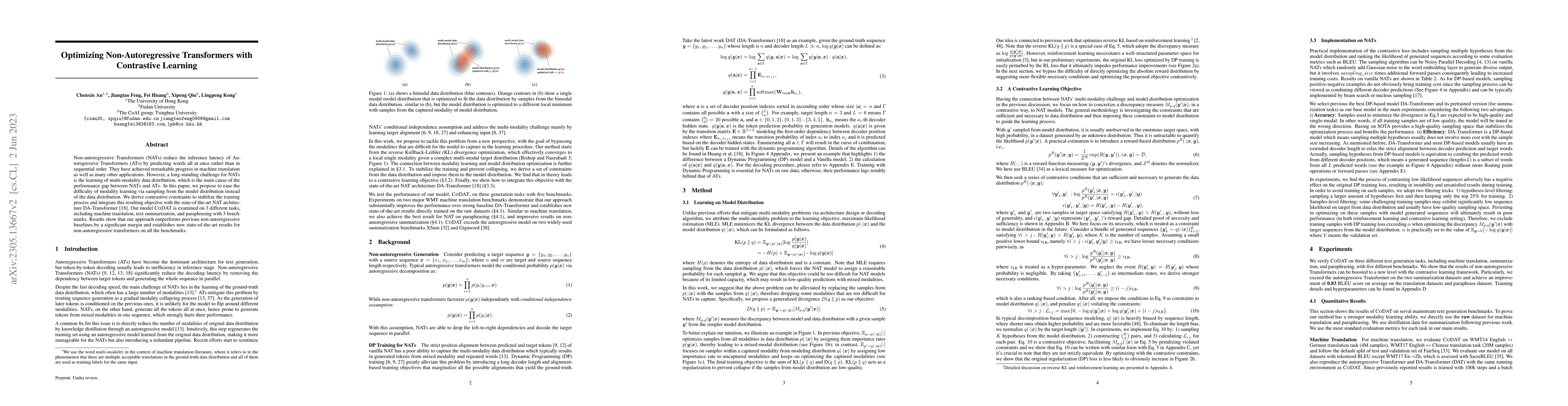 Thumbnail for Optimizing Non-Autoregressive Transformers with Contrastive Learning