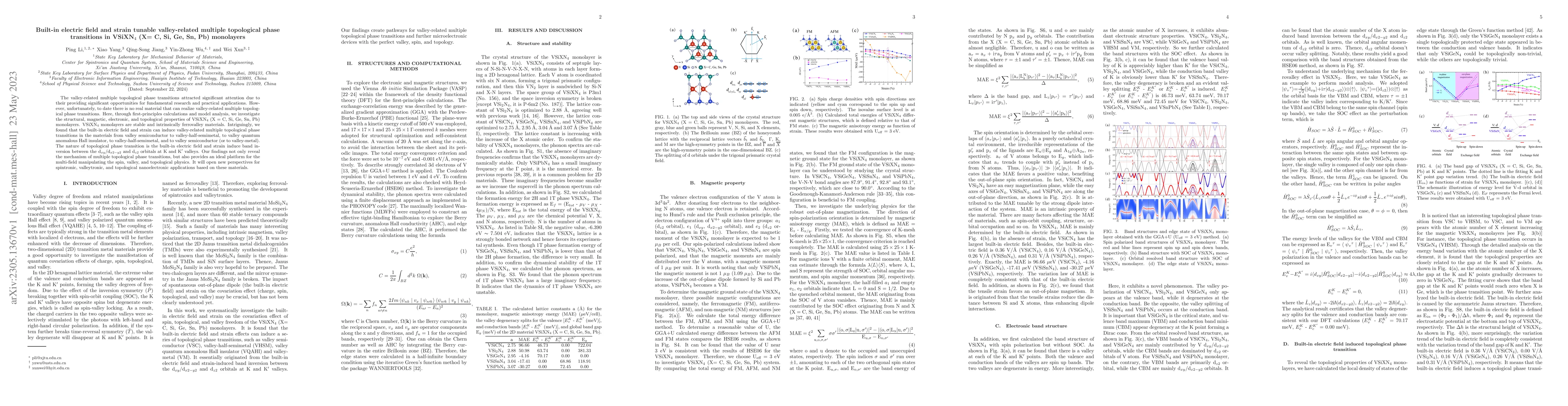 Thumbnail for Built-in electric field and strain tunable valley-related multiple
  topological phase transitions in VSiXN$_4$ (X= C, Si, Ge, Sn, Pb) monolayers