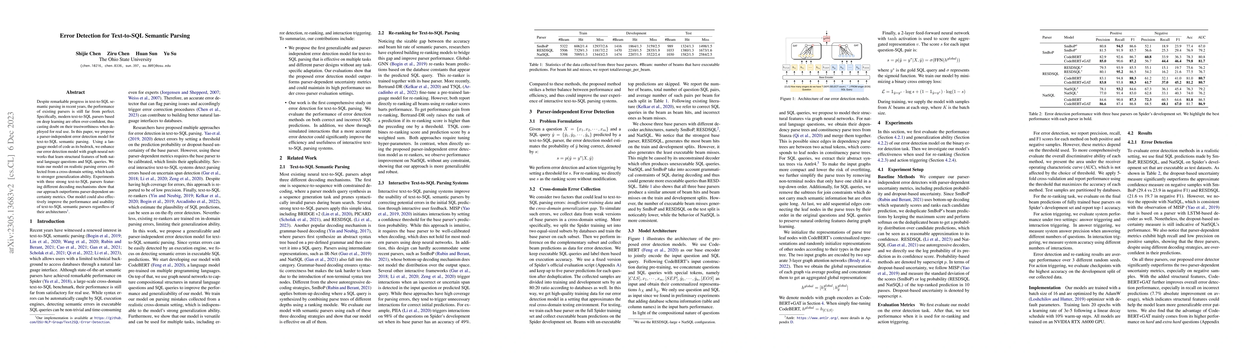 Thumbnail for Error Detection for Text-to-SQL Semantic Parsing