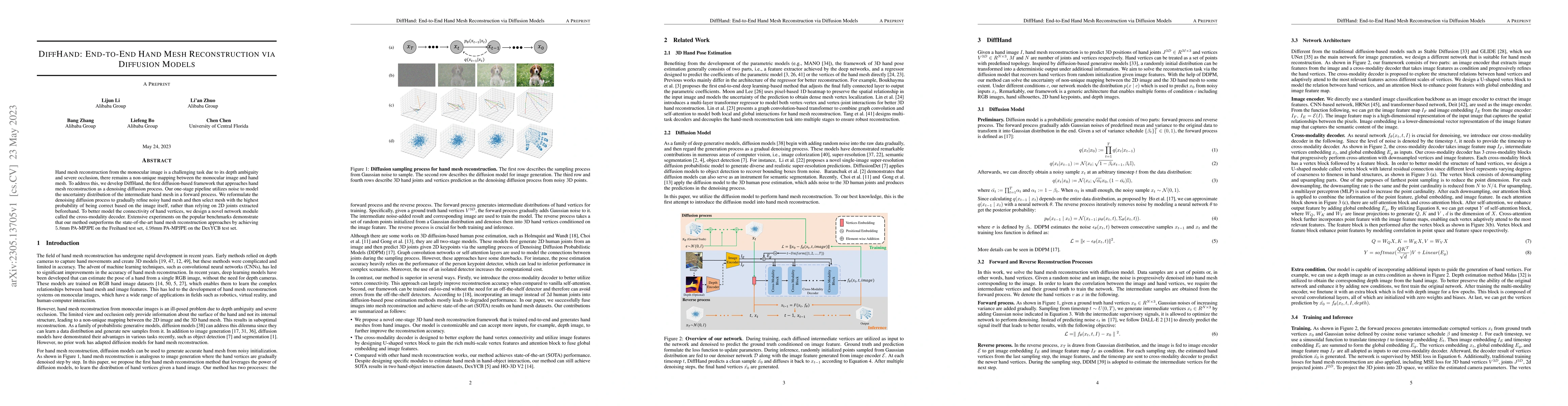 Thumbnail for DiffHand: End-to-End Hand Mesh Reconstruction via Diffusion Models