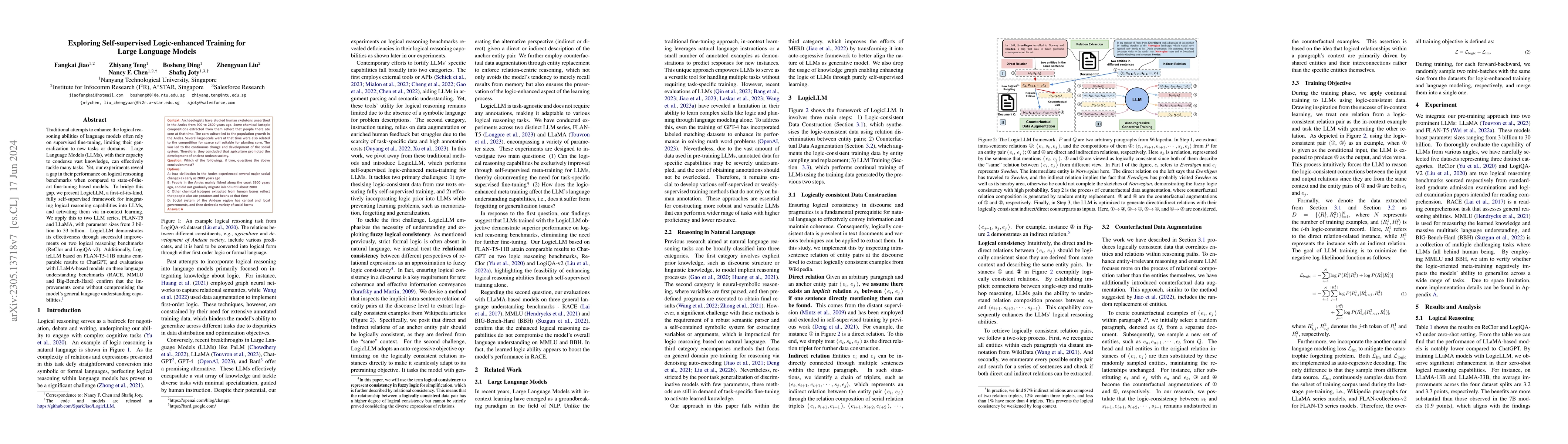 Thumbnail for Exploring Self-supervised Logic-enhanced Training for Large Language
  Models
