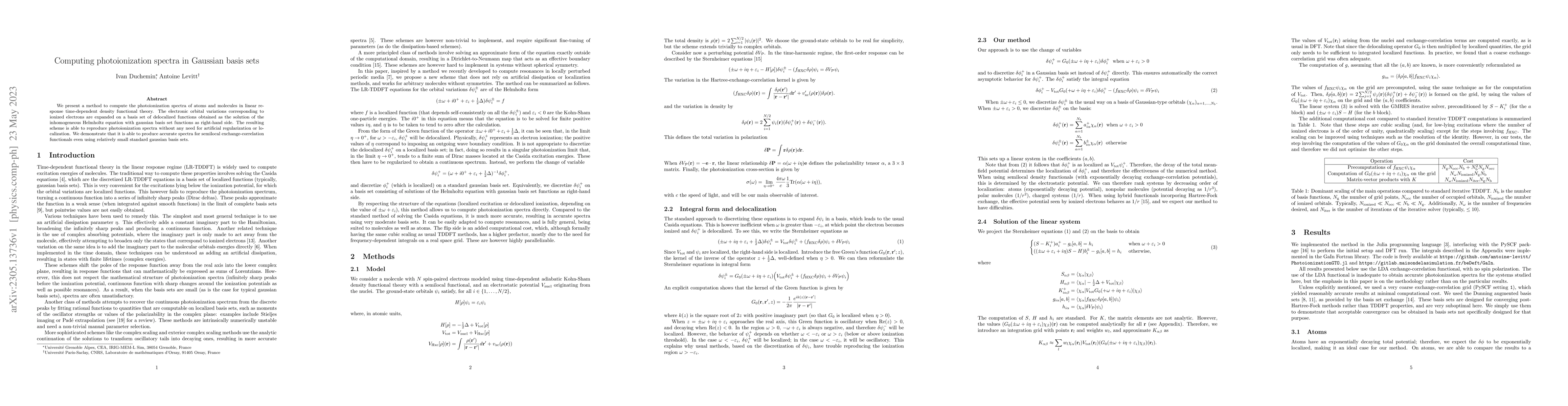 Thumbnail for Computing photoionization spectra in Gaussian basis sets