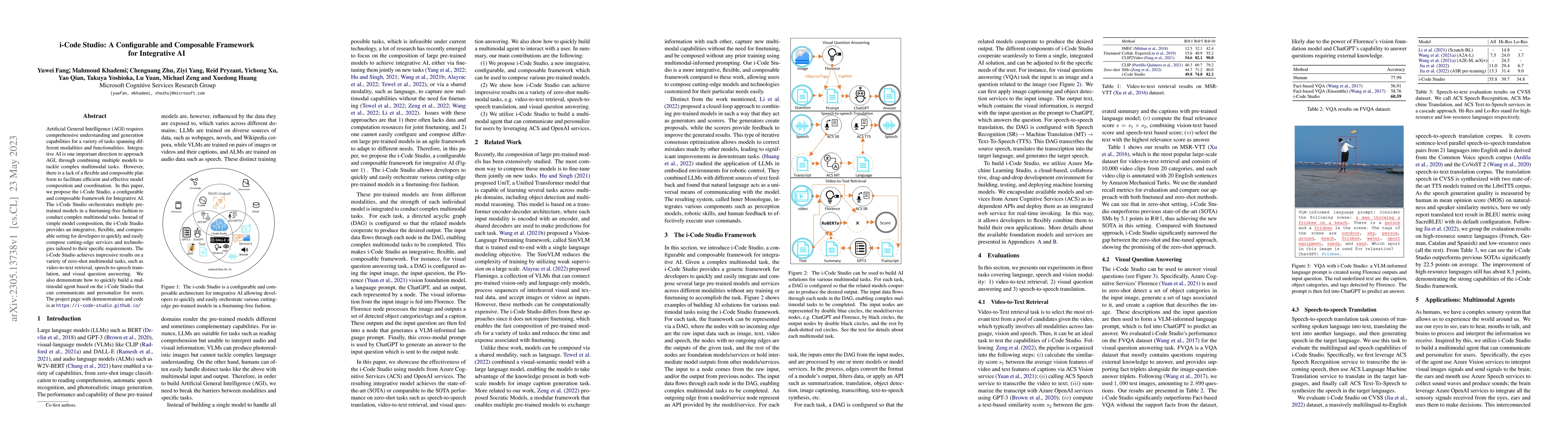 Thumbnail for i-Code Studio: A Configurable and Composable Framework for Integrative
  AI