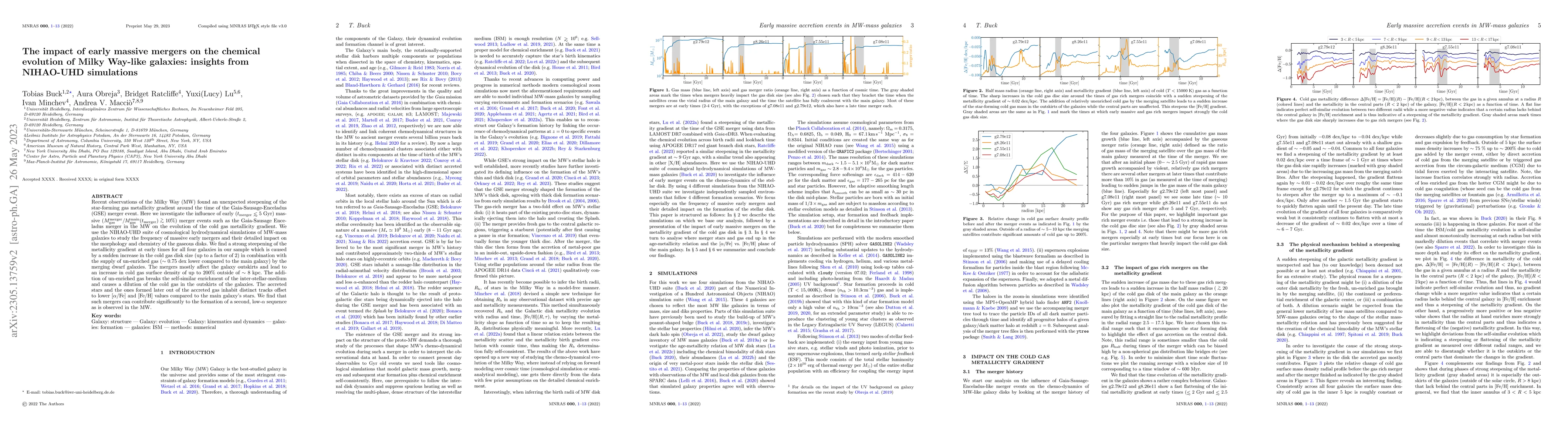 Thumbnail for The impact of early massive mergers on the chemical evolution of Milky
  Way-like galaxies: insights from NIHAO-UHD simulations
