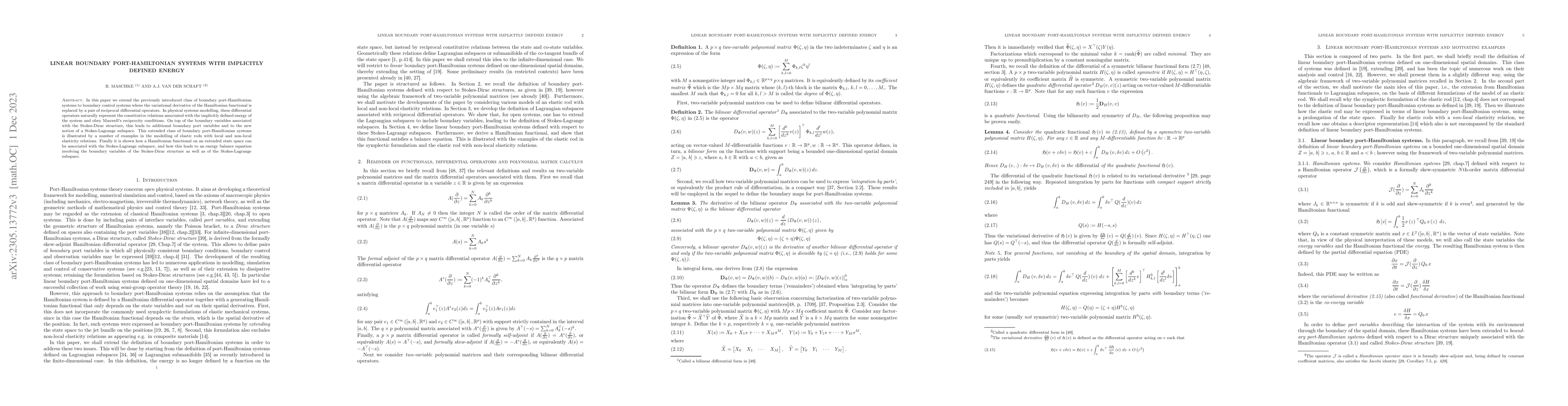 Thumbnail for Linear Boundary Port-Hamiltonian Systems with Implicitly Defined Energy
