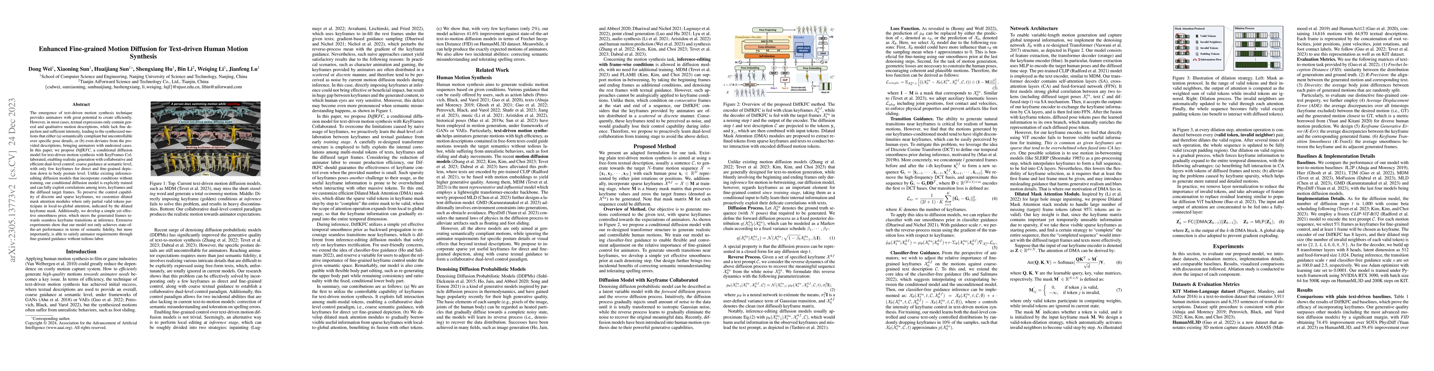 Thumbnail for Enhanced Fine-grained Motion Diffusion for Text-driven Human Motion
  Synthesis