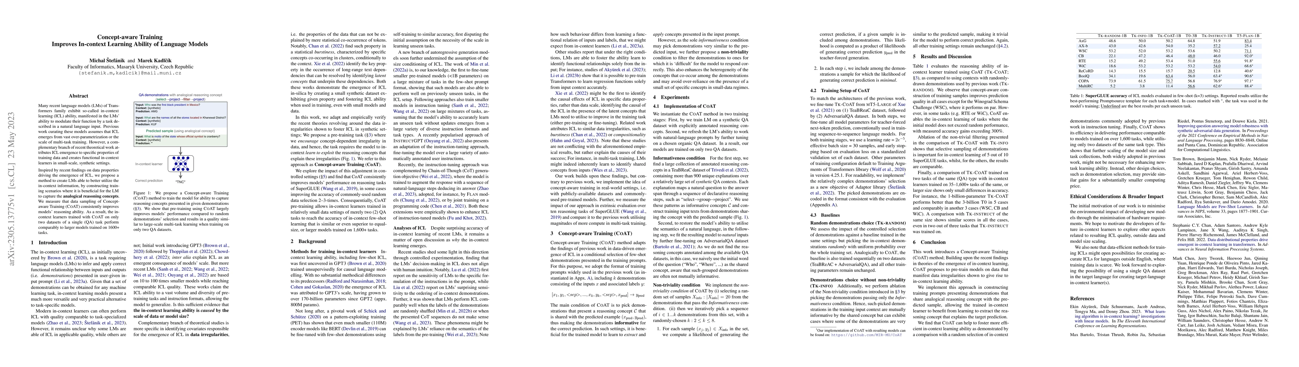 Thumbnail for Concept-aware Training Improves In-context Learning Ability of Language
  Models