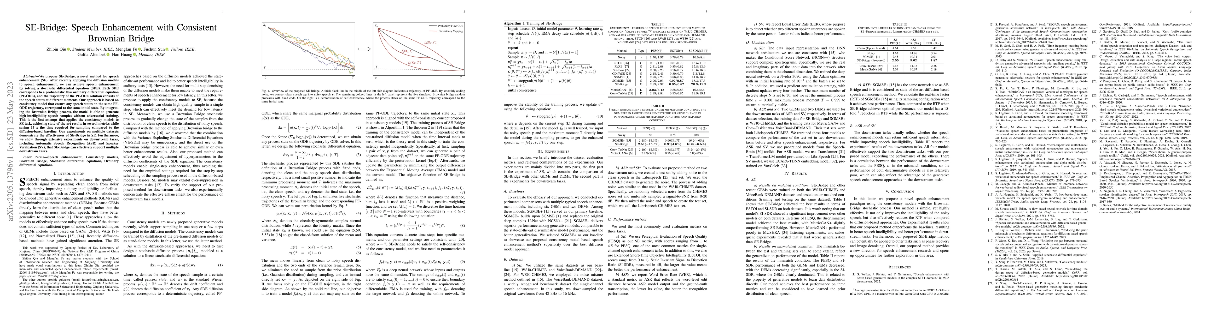 Thumbnail for SE-Bridge: Speech Enhancement with Consistent Brownian Bridge