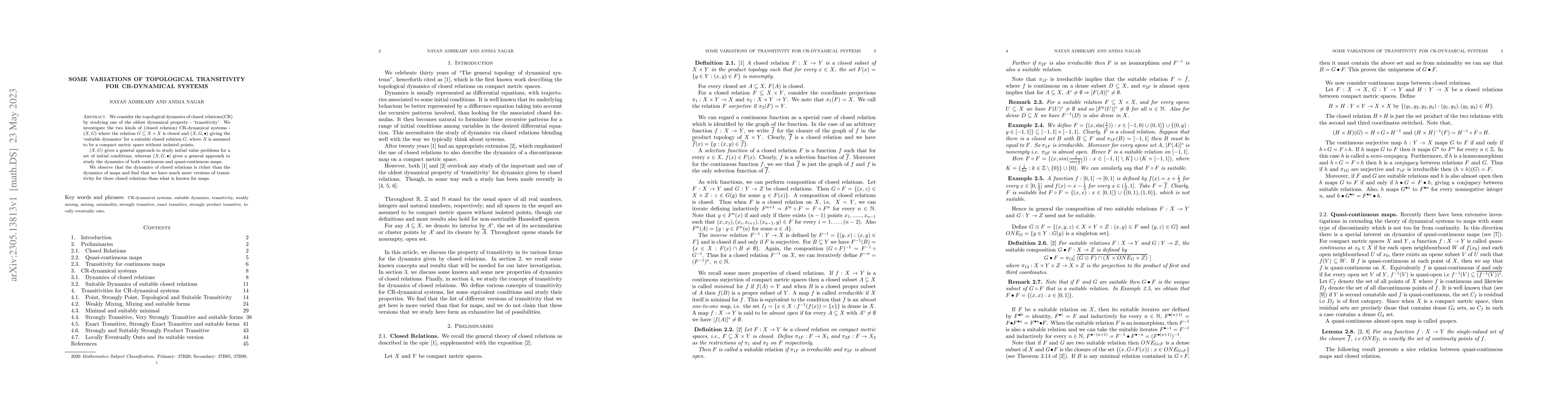 Thumbnail for Some Variations of Transitivity for CR-dynamical systems