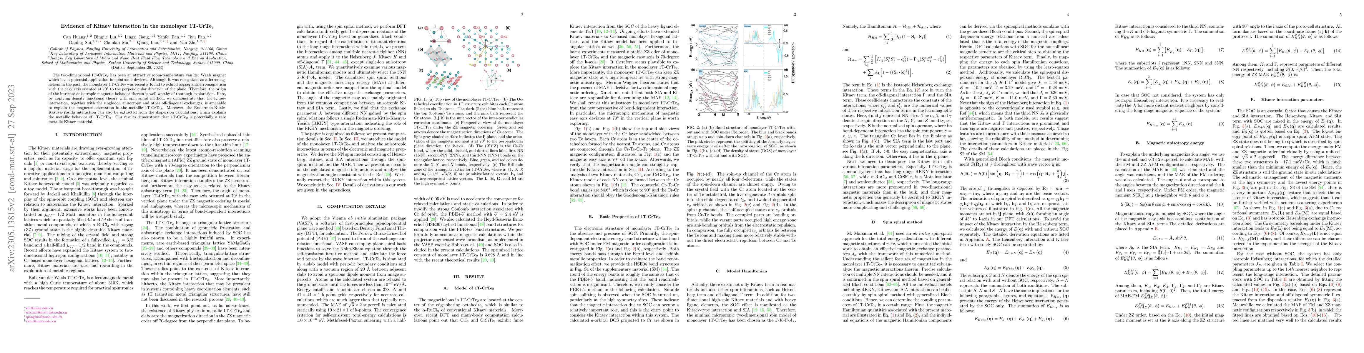 Thumbnail for Evidence of Kitaev interaction in the monolayer 1T-CrTe$_2$