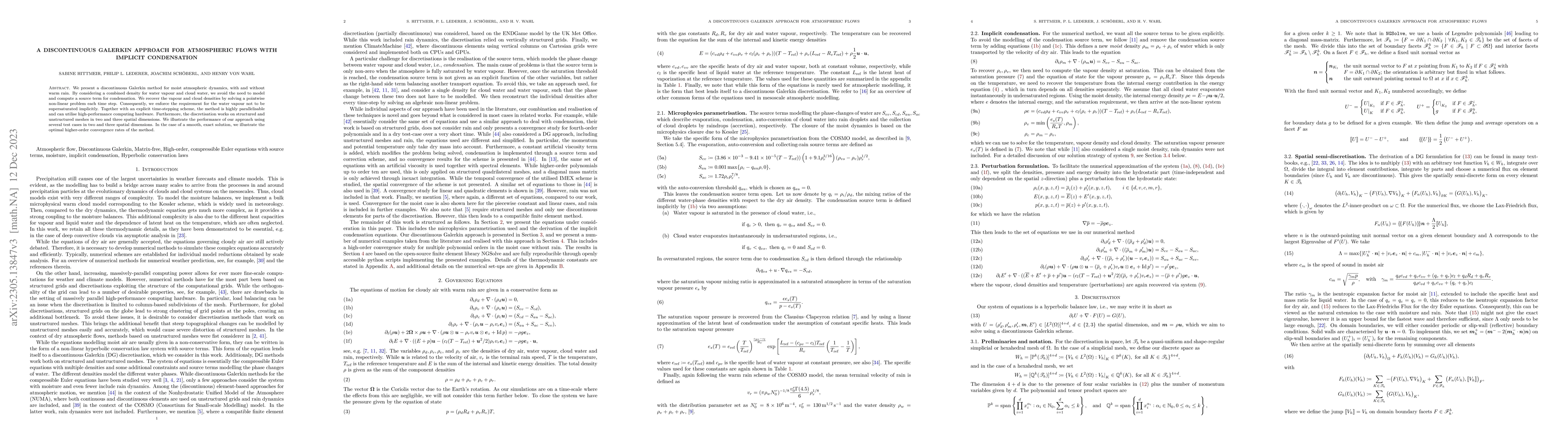 Thumbnail for A discontinuous Galerkin approach for atmospheric flows with implicit
  condensation