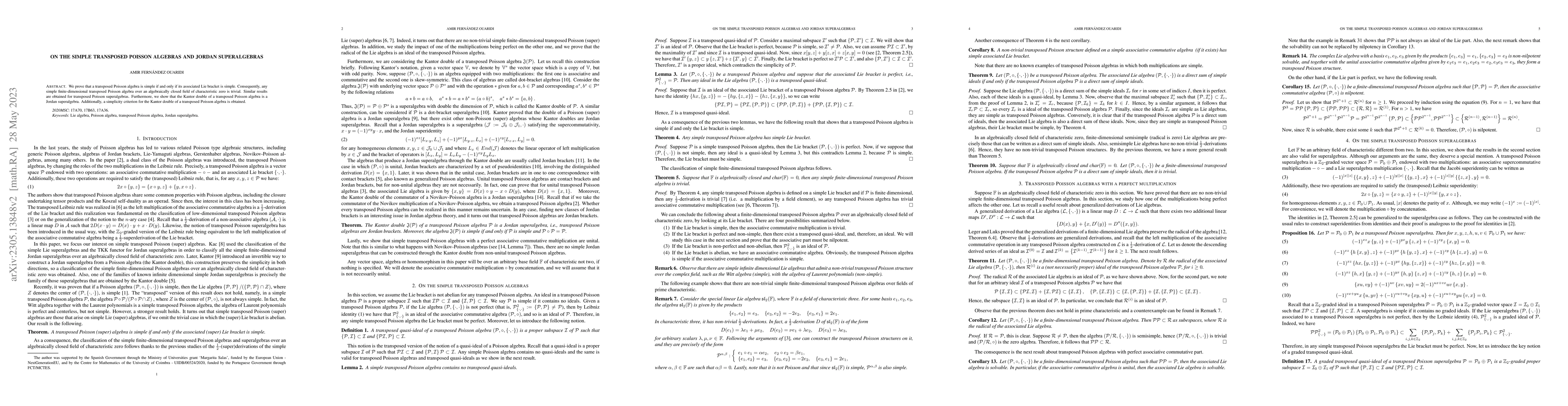 Thumbnail for On the simple transposed Poisson algebras and Jordan superalgebras