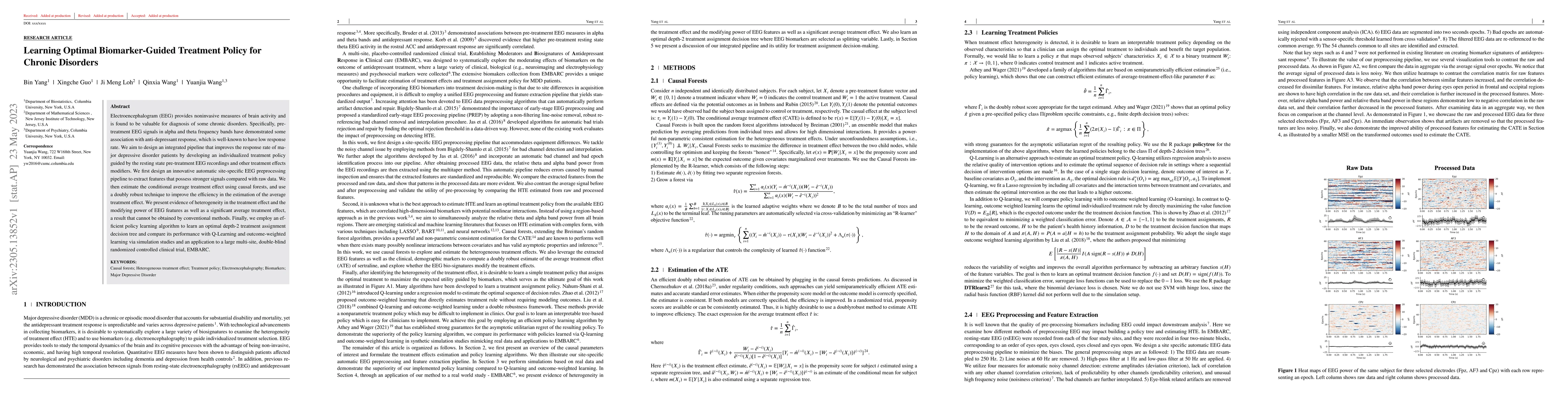 Thumbnail for Learning Optimal Biomarker-Guided Treatment Policy for Chronic Disorders